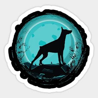 Doberman Dog Retro Style Sticker